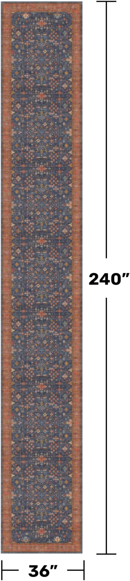 Hazo Haus Washable 3x20 Extra Long Hallway Runner Rug, Non-Slip Stain & Fade