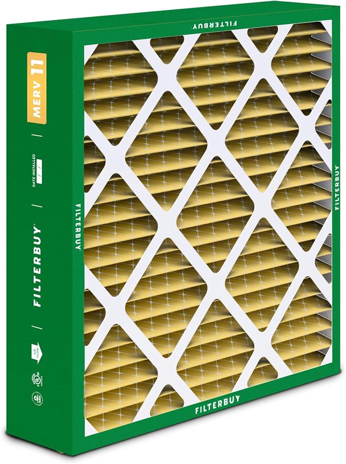 Filterbuy 17.5x21x5 Air Filter MERV 11 Superior Pet & Allergy Defense,