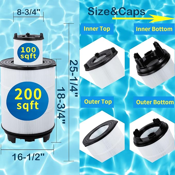 Savener® S7M120 System 3 Inner and Outer Pool Filter, Compatible
