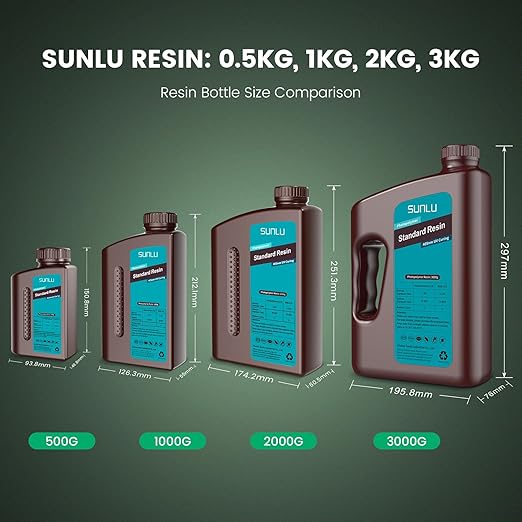 SUNLU 3D Printer Resin 4kg, Fast Curing Standard 3D Resin