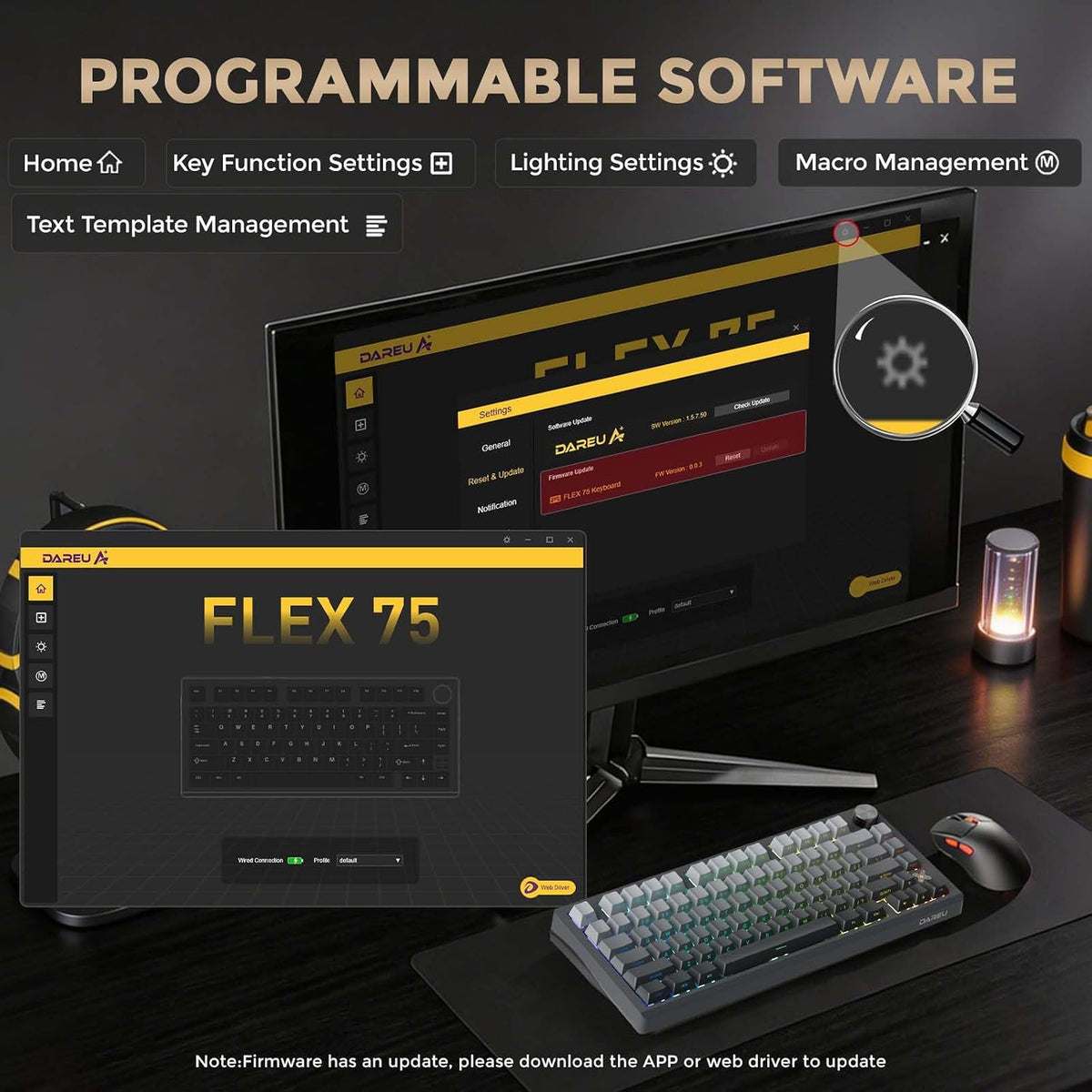 DAREU FLEX75 Gasket Wireless Mechanical Keyboard with Knob
