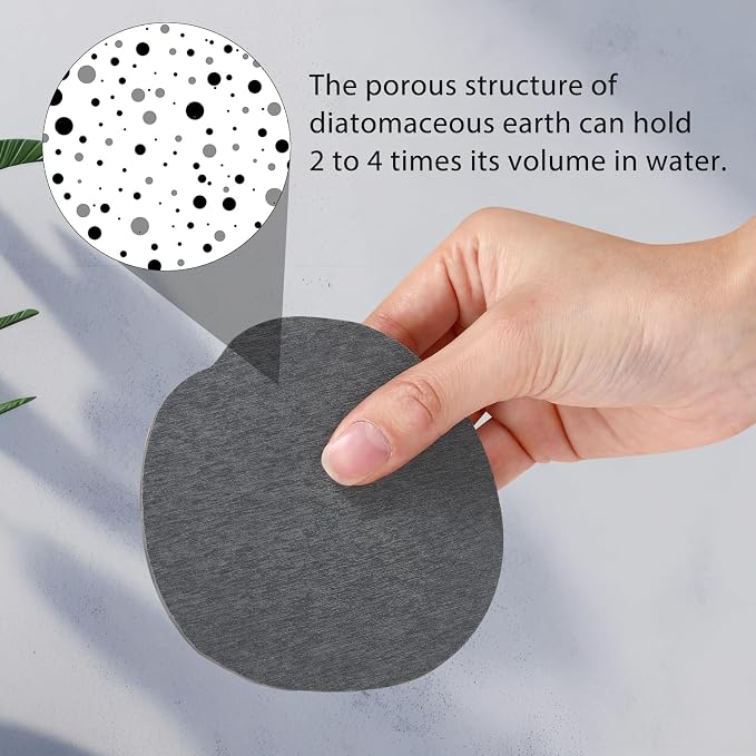 Diatomaceous Earth Coasters Set of 8，Cool Absorbent Quick-Dry Drink Coasters