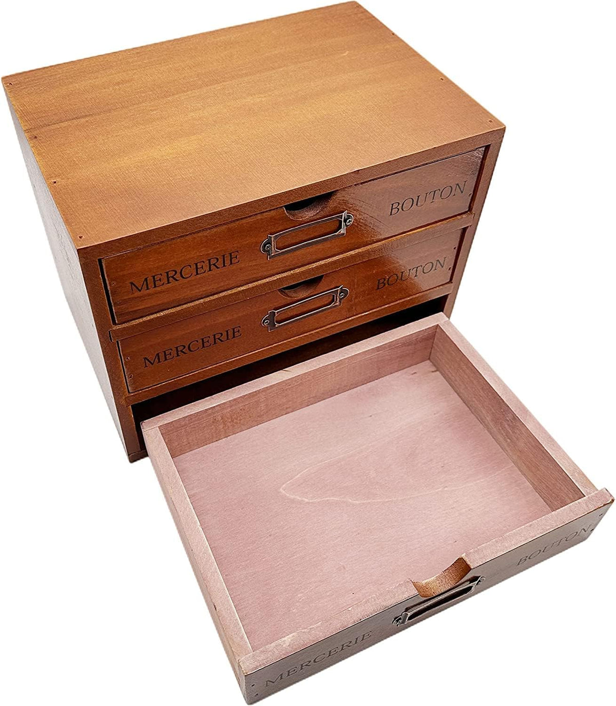 Vintage Wooden Storage Box,storage box with drawers, wooden box,wooden drawers,with Label Holder,Countertop Organizer,desk storage rack, for home, office, factory, office (3 Drawers)
