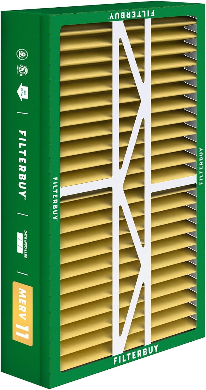 Filterbuy 17.5x27x5 Air Filter MERV 11 Superior Pet & Allergy Defense, Pleated