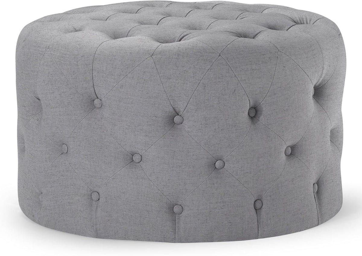 Maven Lane Marcy Ottoman, Slate Fabric