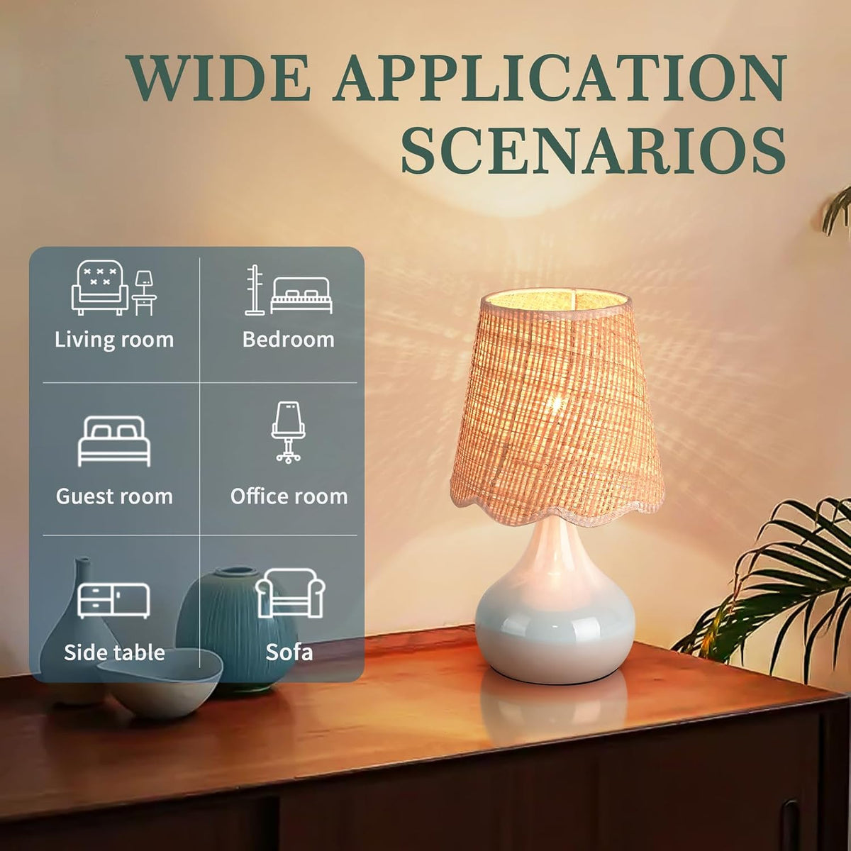 Blue Small Touch Control Table Lamp for Bedroom, Blue Bedside Lamps for Nightstand,Cute Mini Small Table Lamps for Small Spaces with Scalloped Shade for Kitchen Counter,Bookshelf,Living Room