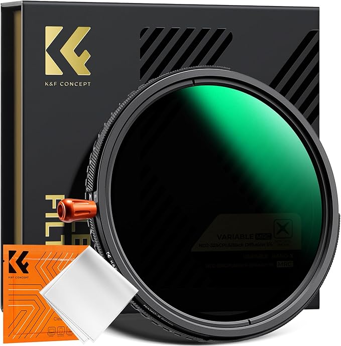 K&F CONCEPT 52mm Black Diffusion Mist Effect 1/4 & Variable ND2-32 & Circular