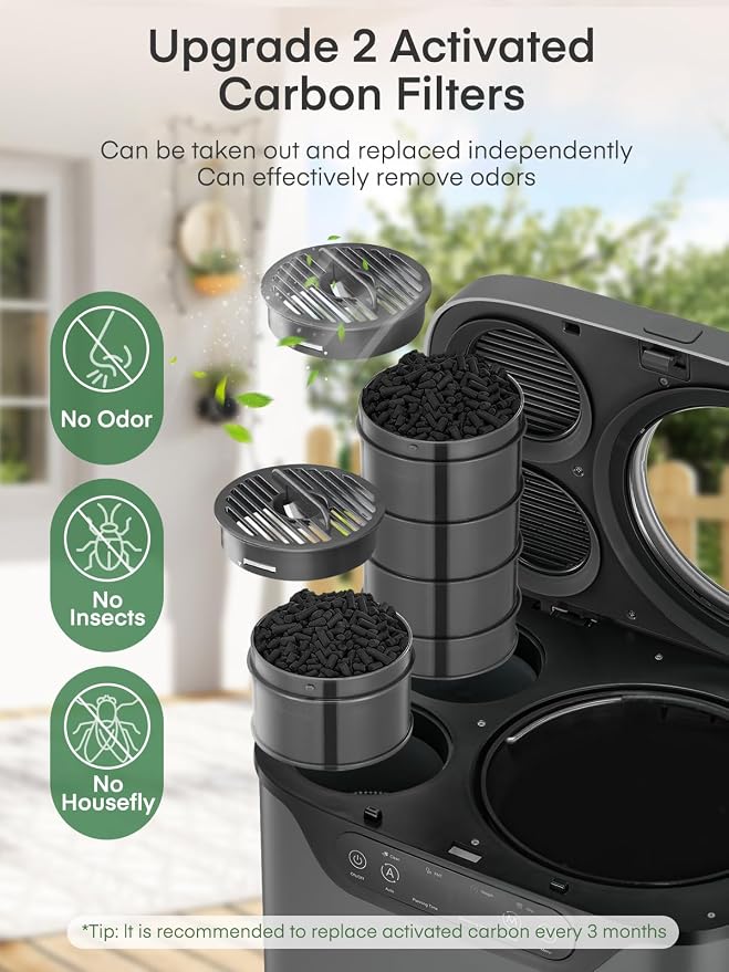 Electric Composter for Kitchen 4L, Countertop Compost Bin Indoor