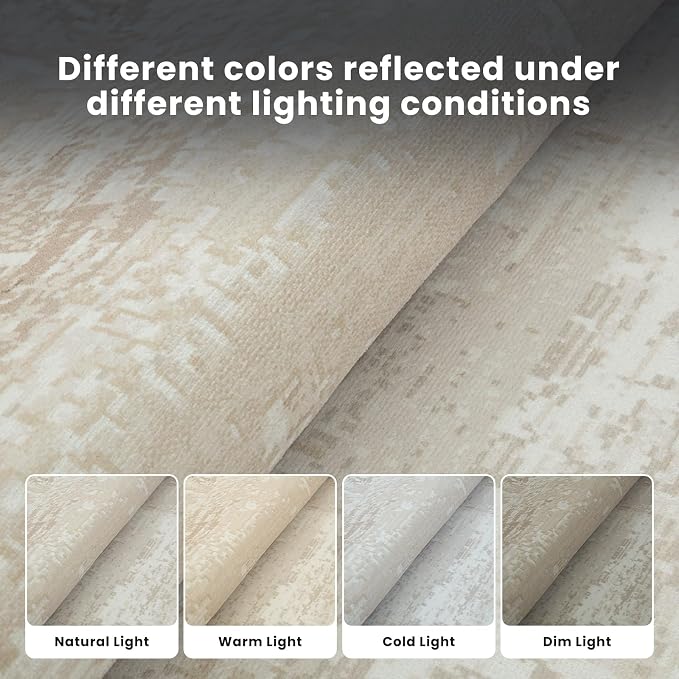 Washable Rugs 8x10 Area Rugs for Living Room- Modern Abstract Rugs for Bedroom