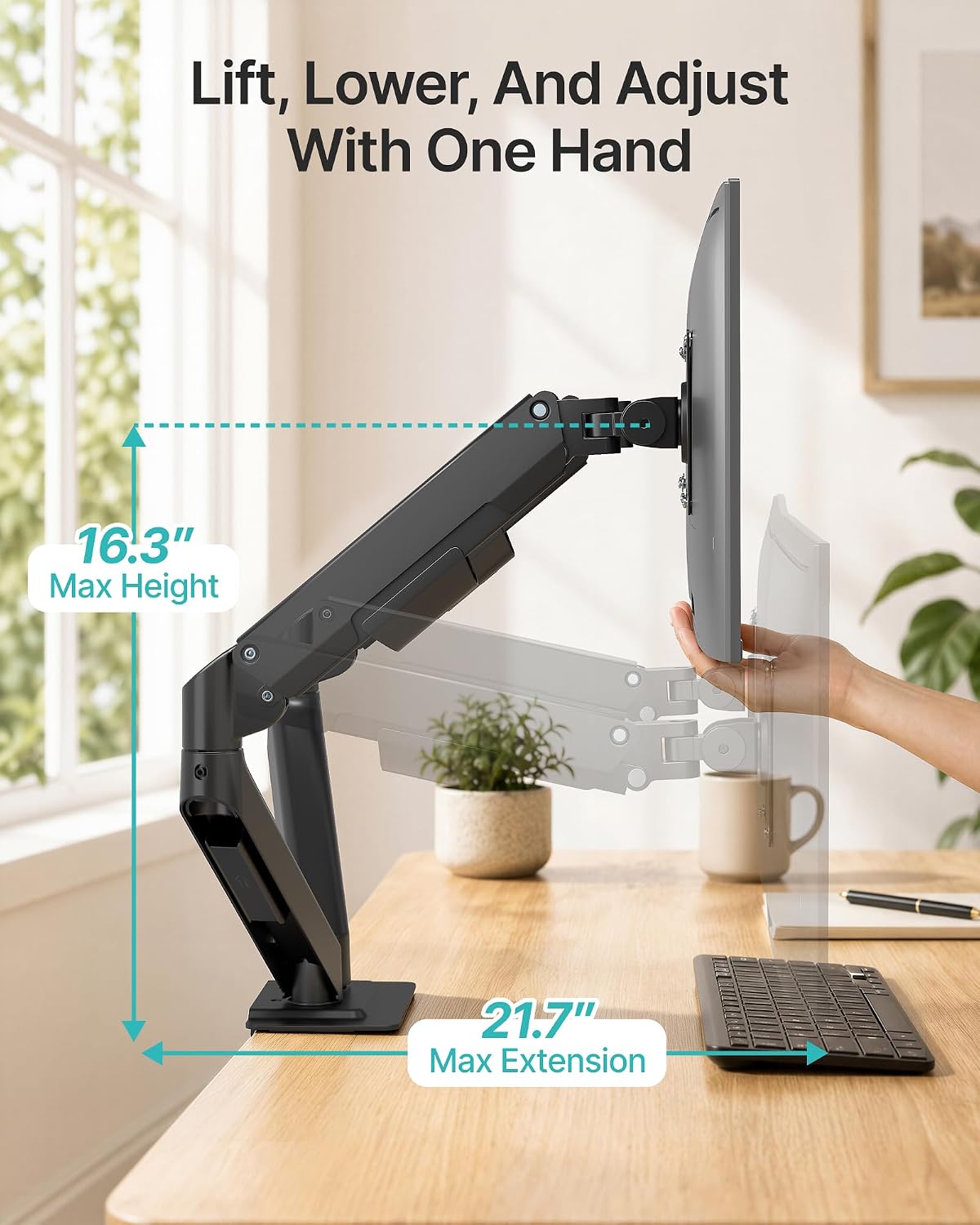 Pegzone Dual Monitor Arm for Up to 32 Inch Screen, Heavy Duty Monitor Mount