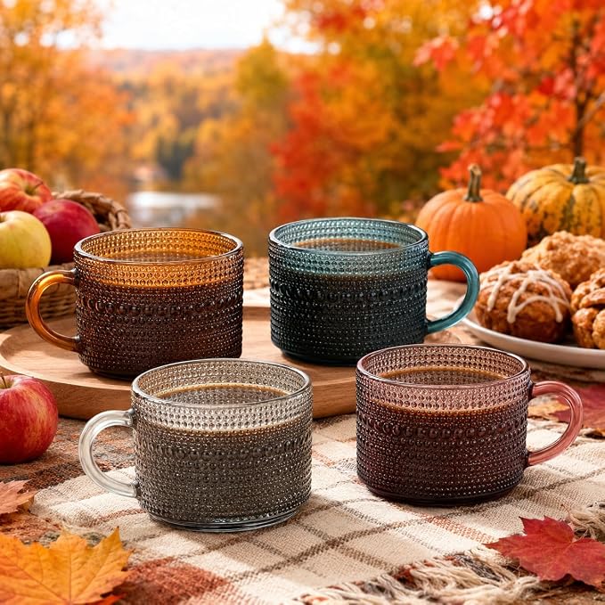 Khen Colors Glass Coffee Mugs Set