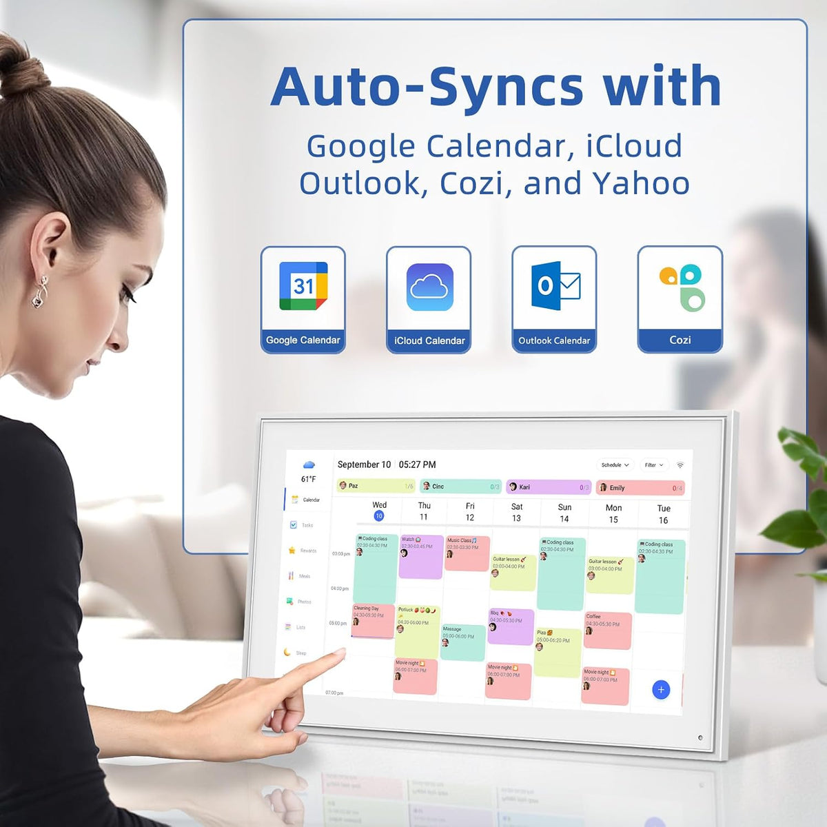21.5" Digital Wall Calendar with Chore Chart & Planner