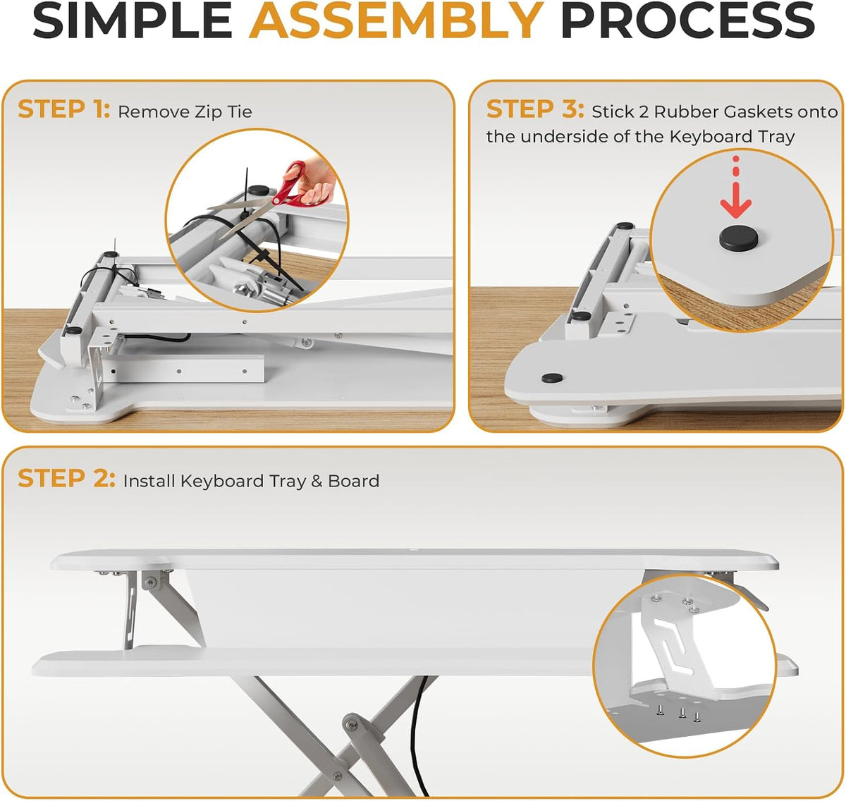 JOY worker Standing Desk Converter, 32" Height Adjustable Desk Riser, White