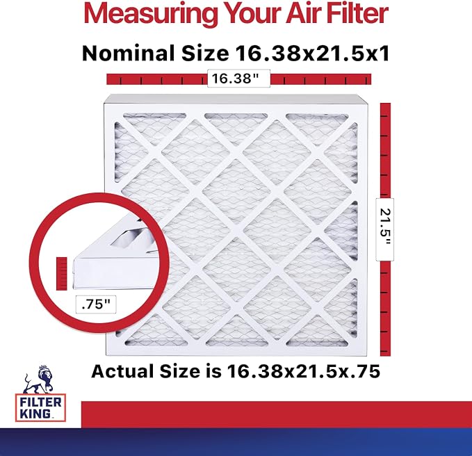 Filter King 16.38x21.5x1 Air Filter | 12-PACK | MERV 11 HVAC Pleated A/C