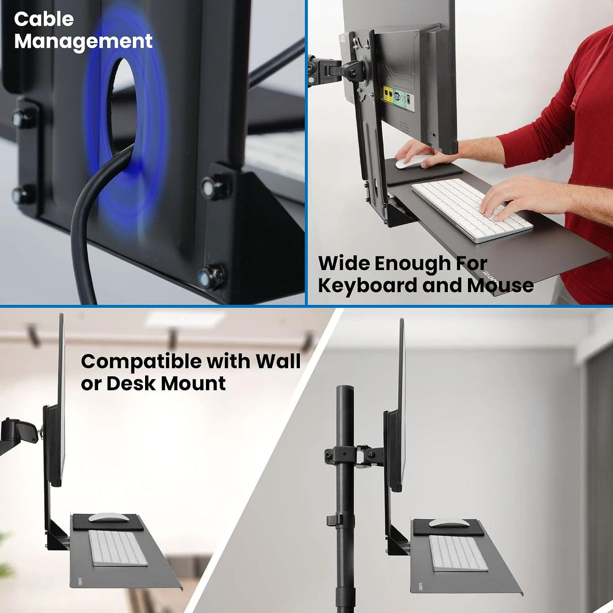 Mount-It! Monitor and Keyboard Wall Mount