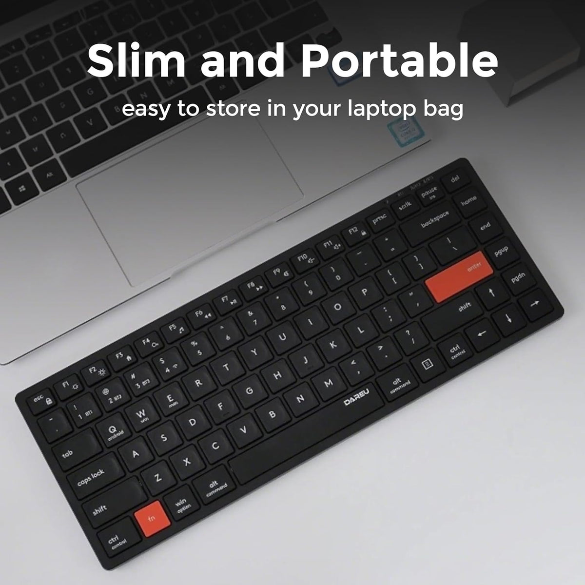 DAREU Wireless Rechargeable Keyboard, Slim Mini Wireless Keyboard