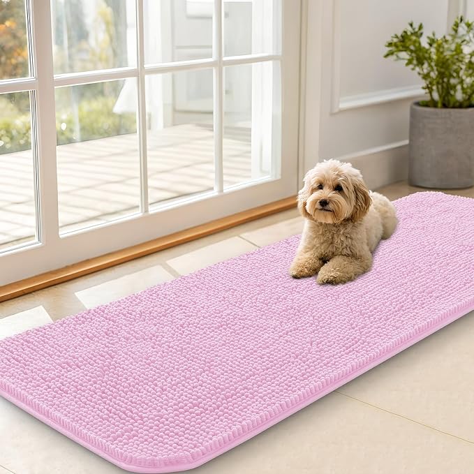 OLANLY Dog Door Mat for Muddy Paws 59x20, Absorbs Moisture and Dirt, Absorbent