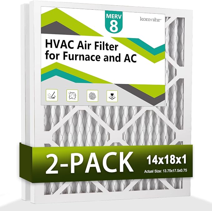 14x18x1 Air Filter MERV 8, HVAC/Furnace AC Filter Replacement, Dust