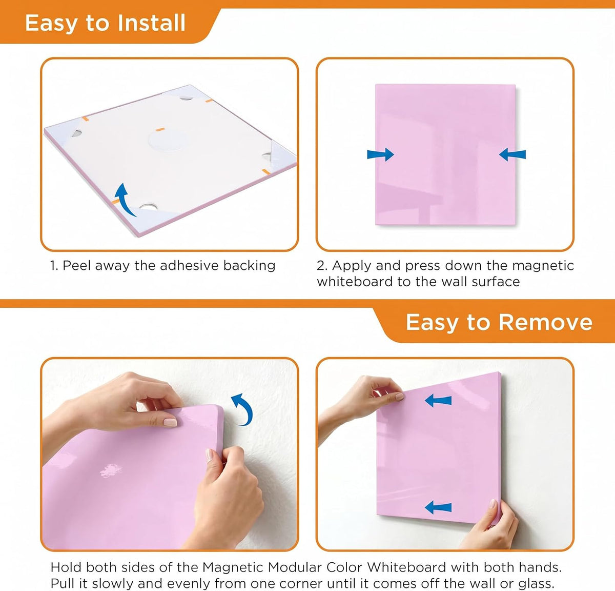 Comix Magnetic Whiteboard, 6 Pack Magnetic Whiteboard for wall, Pink