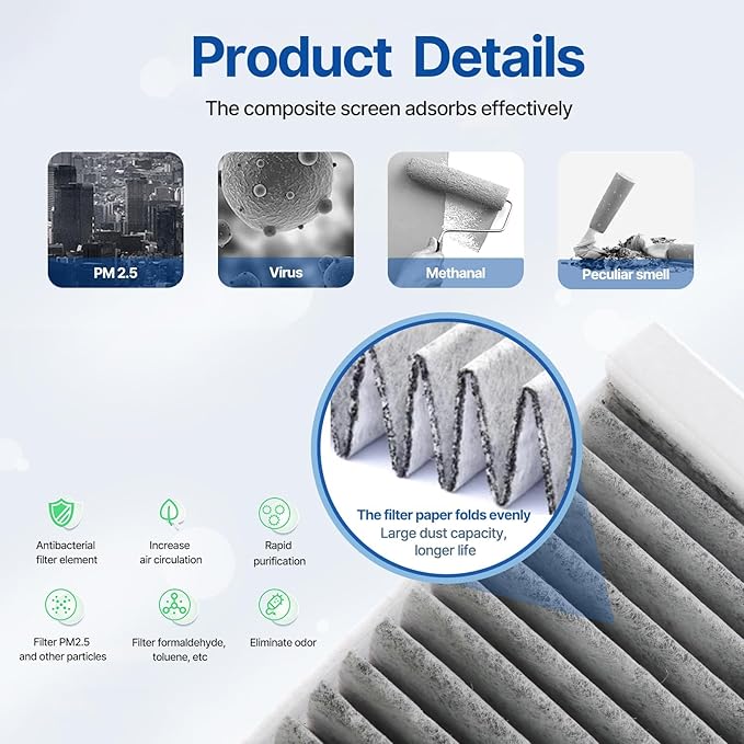 RUITO Cabin Air Filter, Fits 2018-2021 Accent, 2017-2020 Elantra, 2018-2020