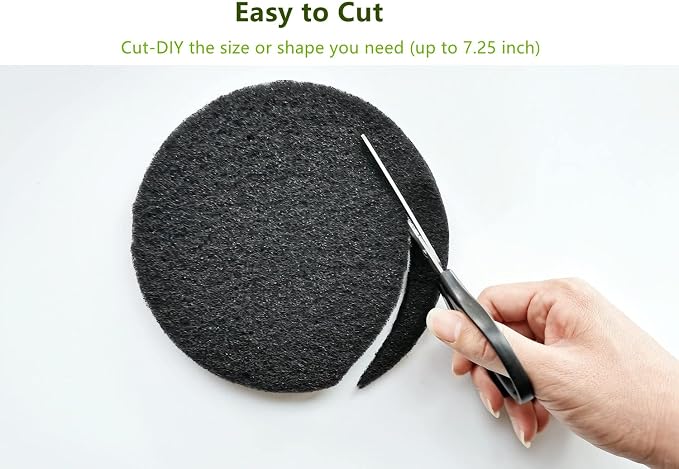 Kitchen Compost Bin Charcoal Filter 7.25 Inch Diameter Extra Thicker &