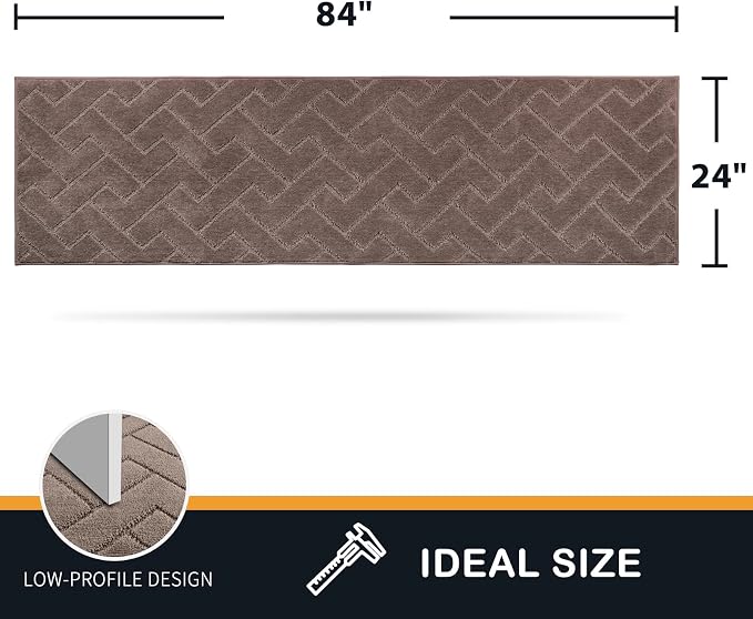 PURRUGS Dirt Trapping Door Mat 24" x 84", Non-Slip Machine Washable Entry Rug