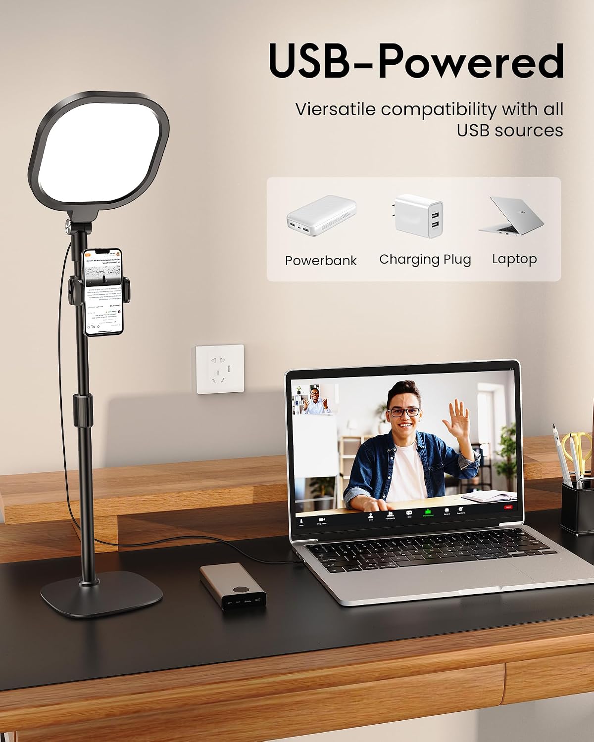 LitONES Video Conference Lighting for Zoom with Stand, 30 Modes, CRI>98