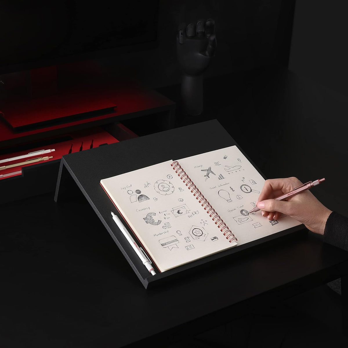 Rotring 600 Metallic Ballpoint Pen Medium Point Black Ink Gold Barrel Refillable 1 Count (Pack of 2)