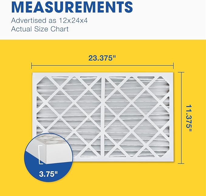 Aerostar 12x24x2 MERV 13 Pleated Air Filter, AC Furnace Air Filter, 6 Pack