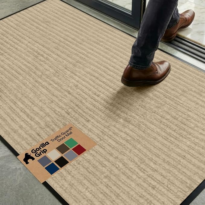 GORILLA GRIP Waterproof Traffic Guard Door Mat, Heavy Duty Entryway Mats