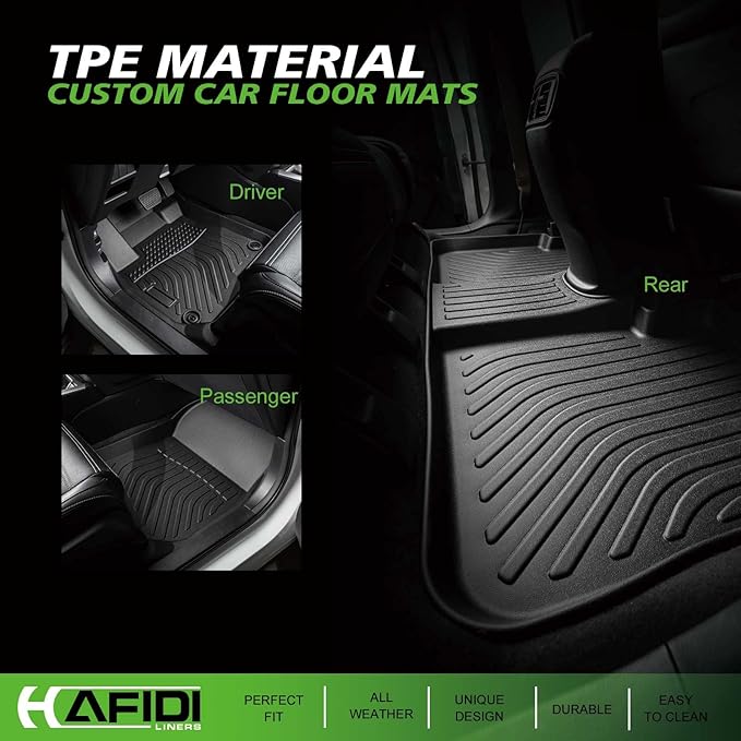 HAFIDI® Floor Mats & Cargo Liner Set Fit for 2024 2025 2026 Kia Seltos All Weather Protection TPE Anti-Slip Automotive Full Set Floor Liners Custom Accessories - Black