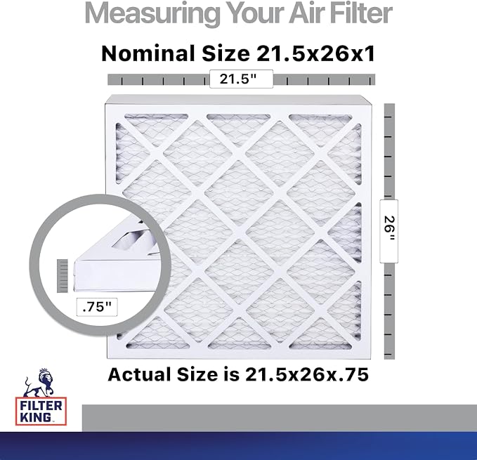 Filter King 21.5x26x1 Air Filter | 4-PACK | Carbon MERV 8 HVAC Pleated A/C