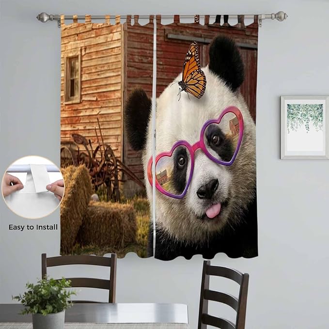 Farm Panda Living Room Curtains 84 Inch Length, Window Curtains Tab Top