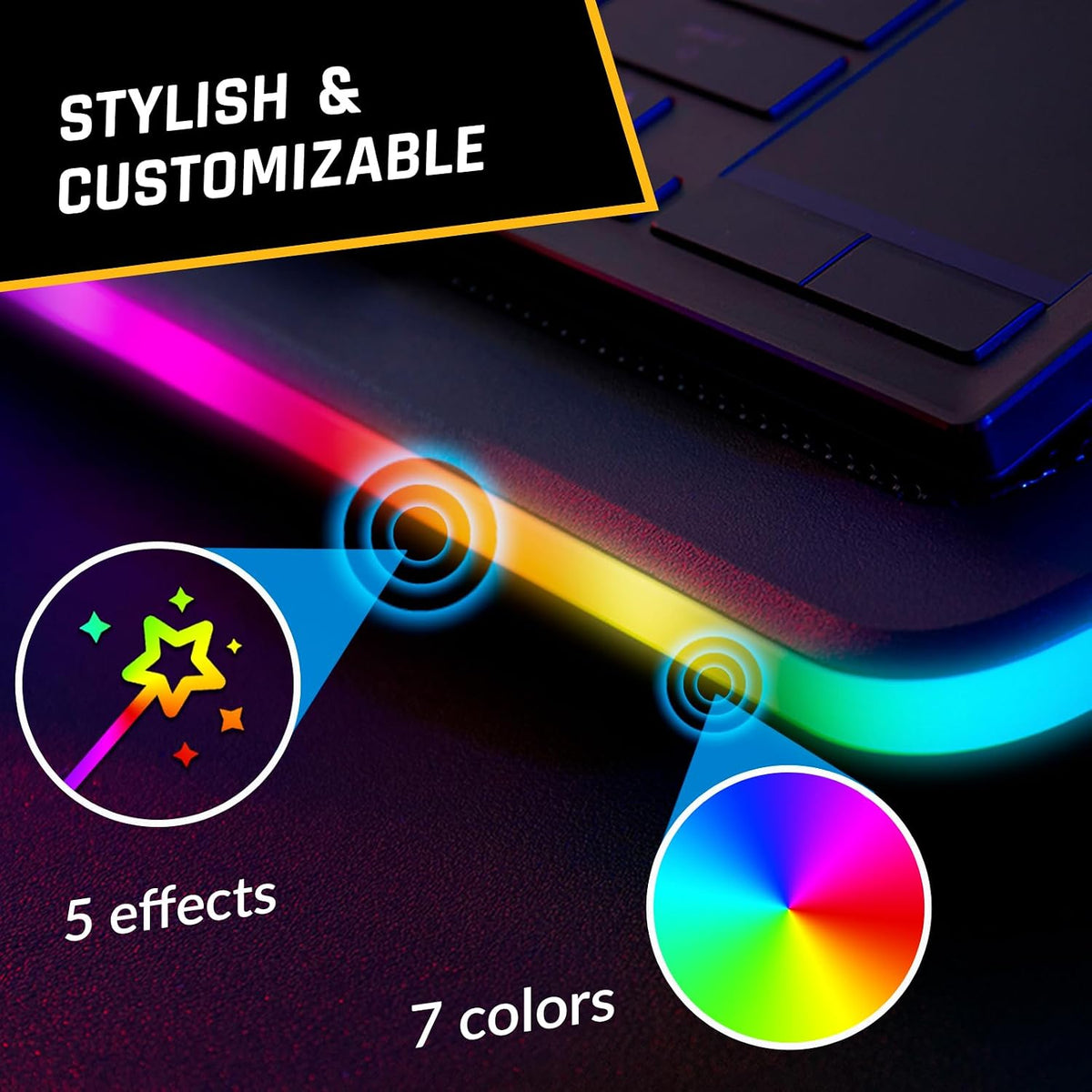 Ultimate RGB Laptop Cooling Pad with LED Rim, USB Powered, Up to 17 Inch