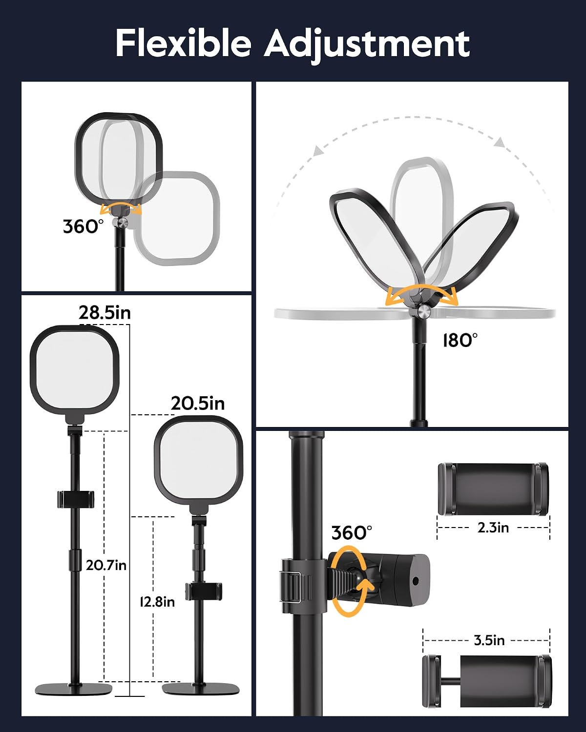 LitONES 2PCS Video Conference Light for Zoom with Stand, 30 Modes, CRI>98