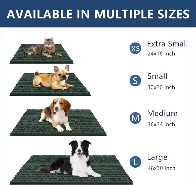 Smiry Dog Door Mat for Muddy Paws 47x24, Absorbent Dirt Trapper, Non-Slip