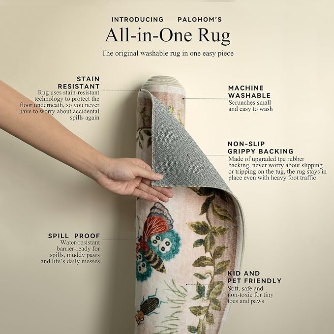 Machine Washable Rugs for Living Room: 6x9 Area Rugs Bedroom Rug Stain