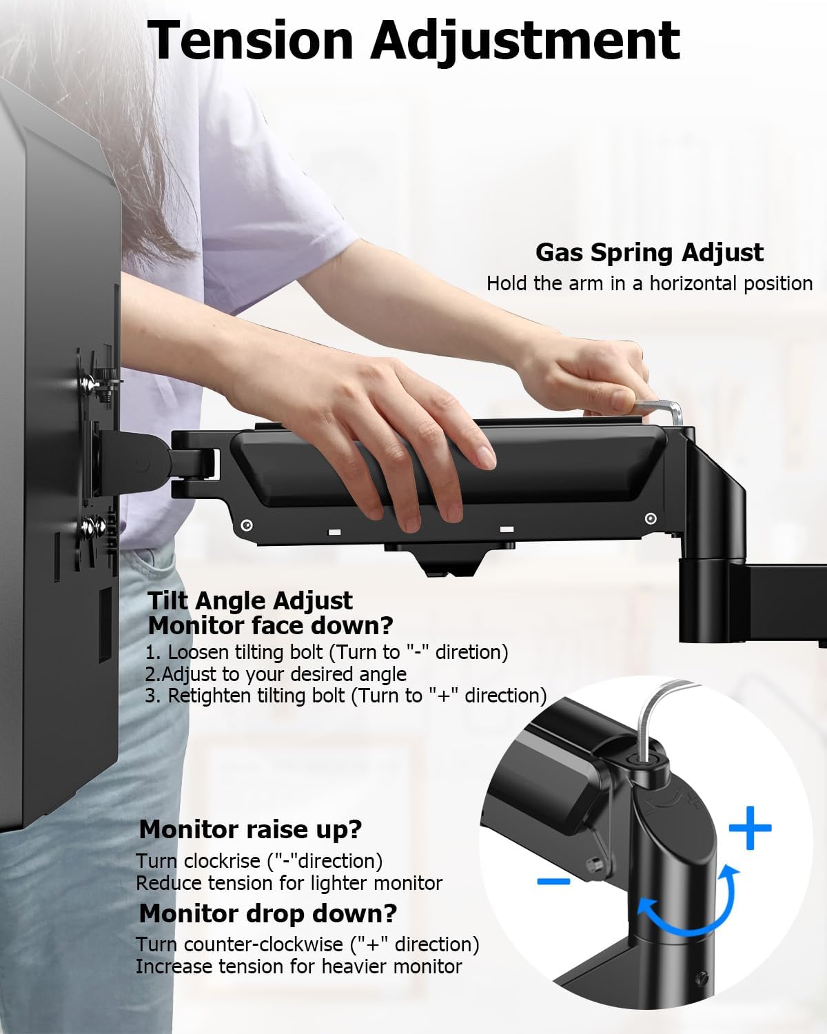 FORGING MOUNT Triple Monitor Mount for 13 to 32 inch Screens, Adjustable 3 Monitor Desk Mount, Triple Monitor Stand with Swivel, Tilt, Rotation, Clamp & Grommet Kit