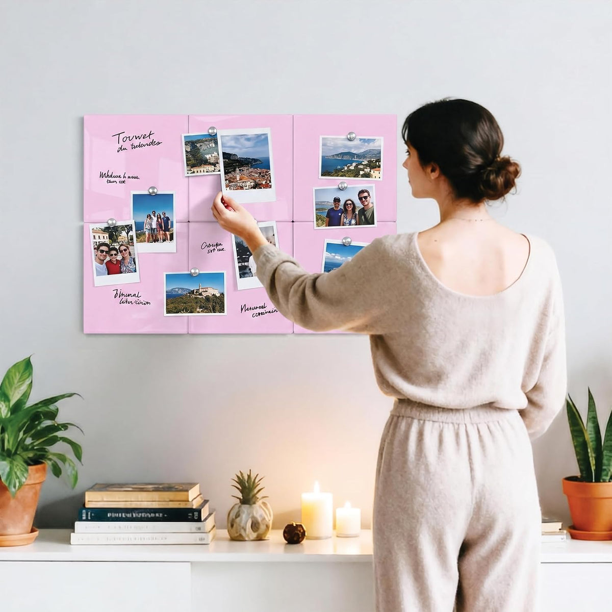 Comix Magnetic Whiteboard, 6 Pack Magnetic Whiteboard for wall, Pink