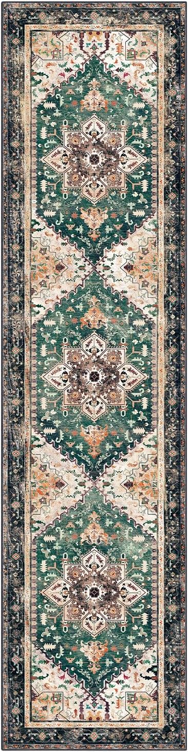 Yamaziot Washable Runner Rug, 2x8 Non-Slip Boho Vintage Hallway Rug Runner