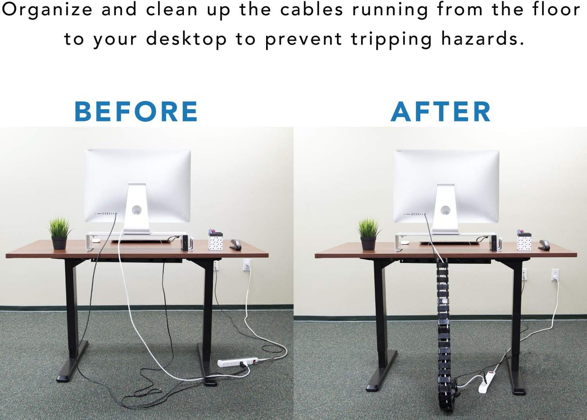 Mount-It! Cable Management Spine, 50" Desk Cord Organizer