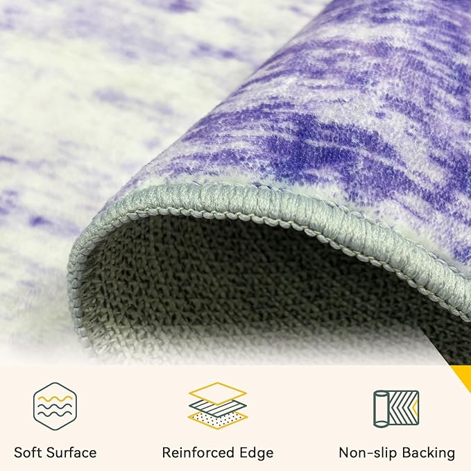 RELEANY Washable Area Rugs 6ft Non-Slip Modern Abstract Soft