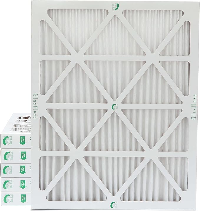 Glasfloss 18x20x2 MERV 10 2" Inch Pleated Air Filters Box of 6. Actual Size: