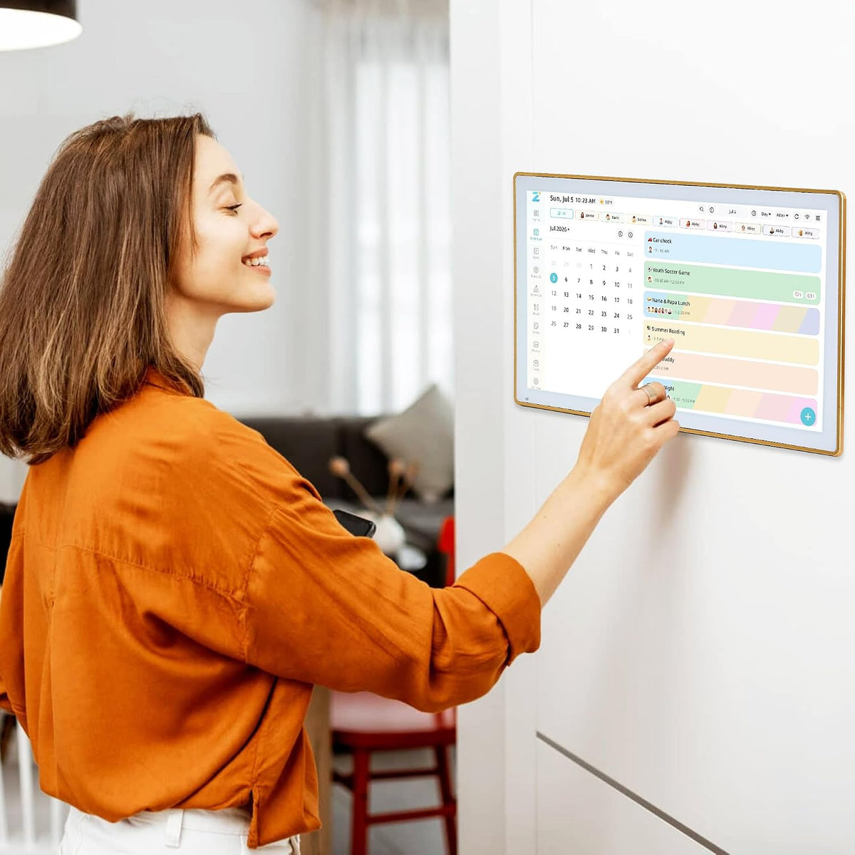 21.5 Inch Digital Calendar 1080P Touch Screen, Gold