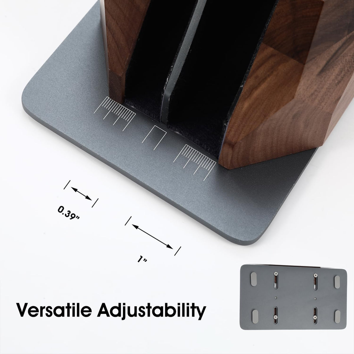 Walnut Vertical Laptop Stand, Dual Slot Wood Laptop Holder for Desk