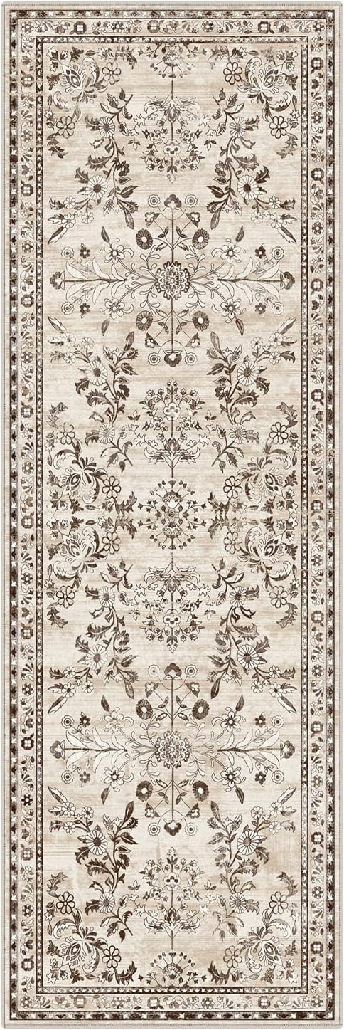 Yamaziot Washable Runner Rug 2x6 – Non Slip Boho Floral Hallway Runner Rug