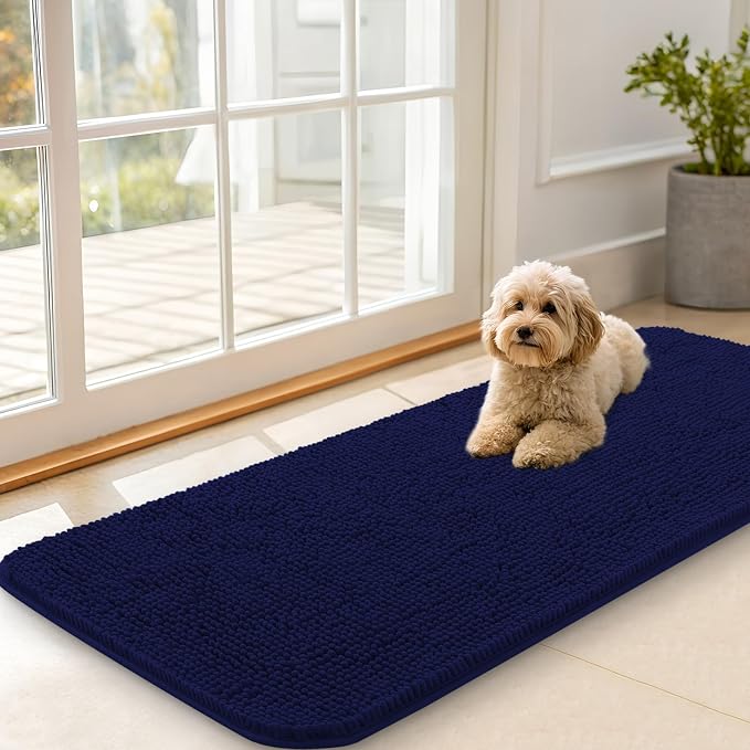 OLANLY Dog Door Mat for Muddy Paws 47x20, Absorbs Moisture and Dirt, Absorbent