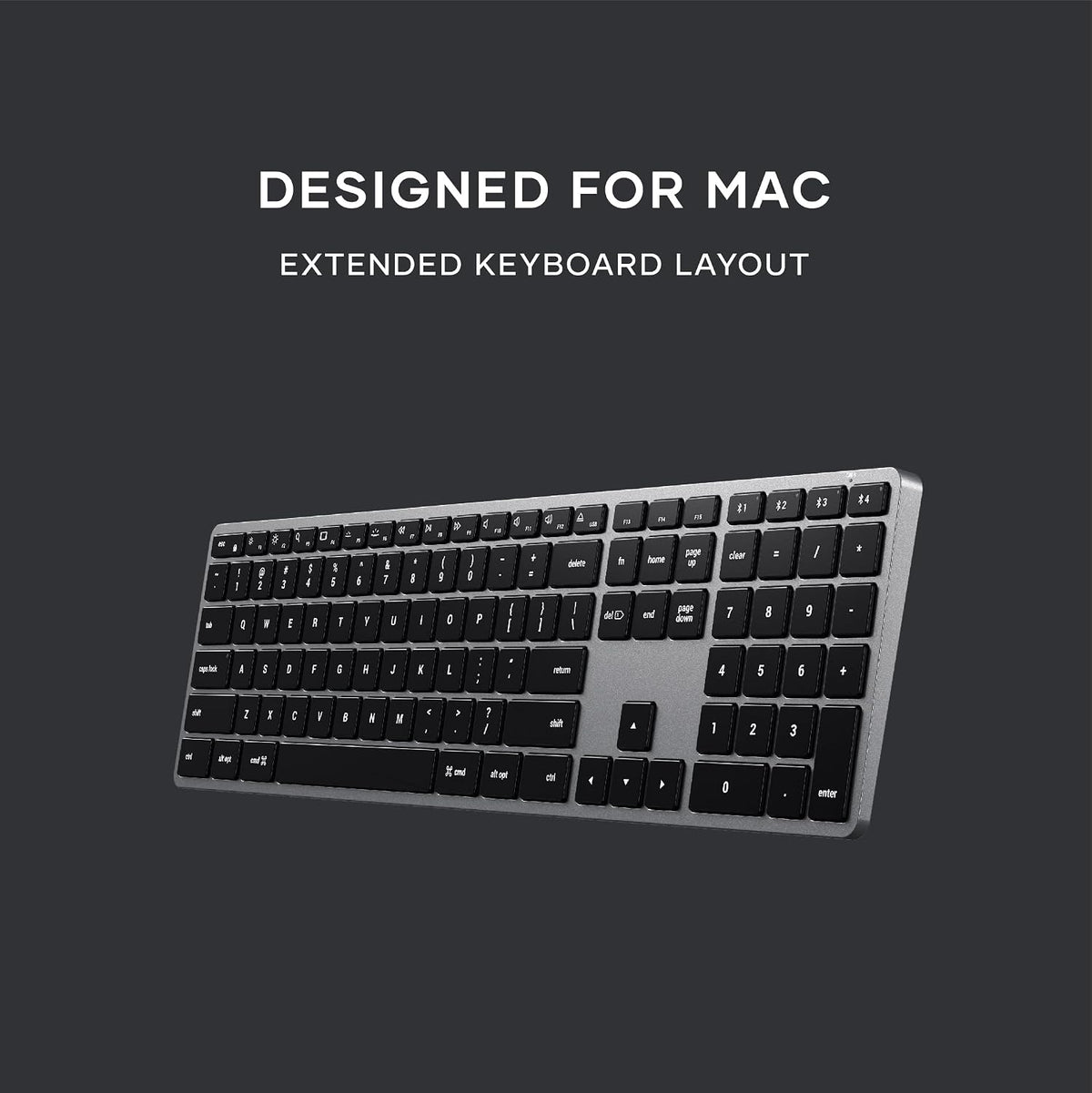 Satechi Slim X3 Bluetooth Backlit Keyboard & M1 Wireless Bluetooth Mouse for Mac and Windows, with Rechargeable Type-C Port - Space Gray
