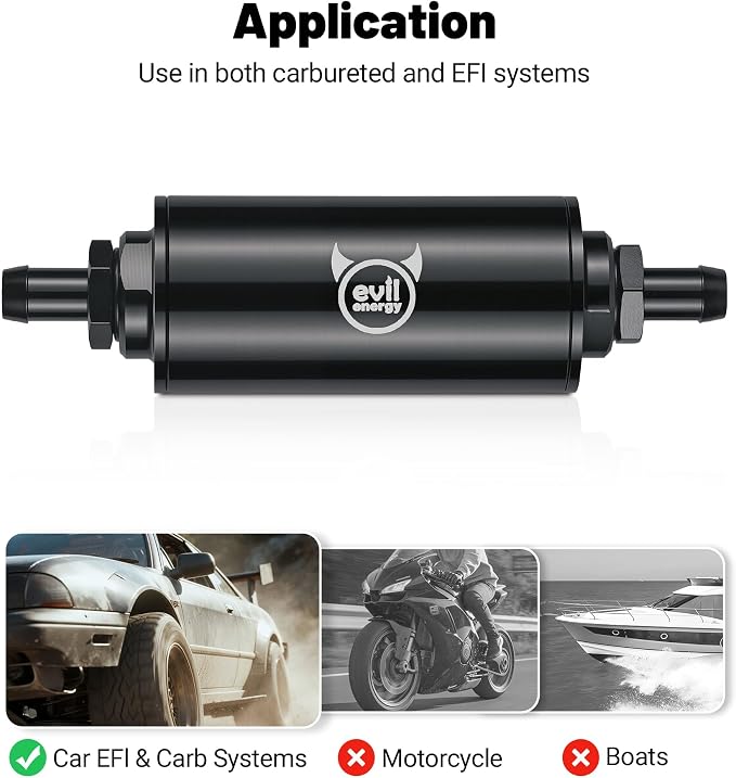 EVIL ENERGY Inline Fuel Filter 10 Micron