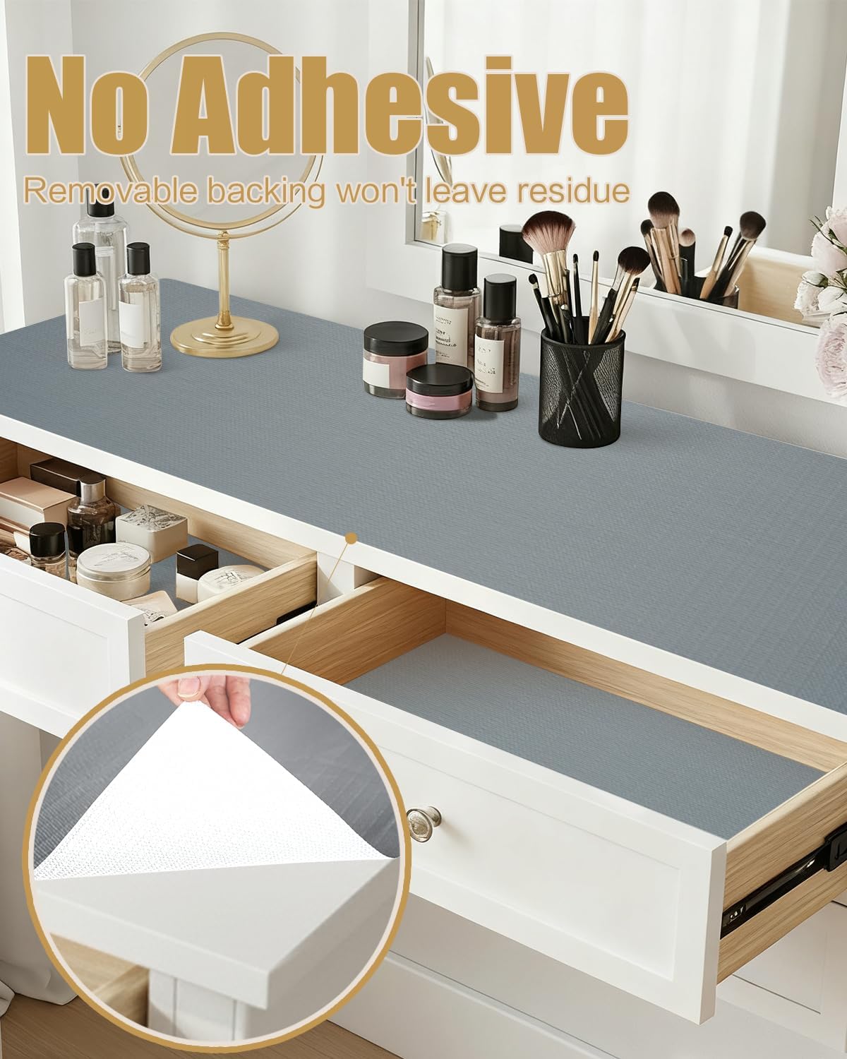 Drawer and Shelf Liners for Kitchen Cabinets Non-Adhesive